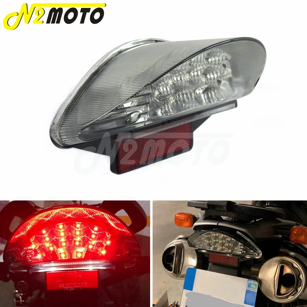 

For BMW F650 F650 GS F650ST F800 S F800ST R1200GS Motorcycle 12v Red LED Rear Tail Light Clear Lens Stop Brake Lamp w/ Reflector