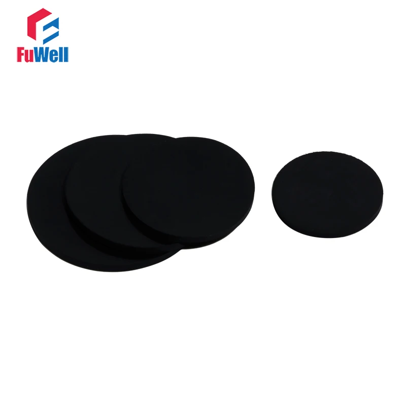 5pcs Flat Gasket Ring Black FKM Cushion Solid Plain Sealing Rubber Ring Gasket 10mm~50mm OD Flat Gasket Ring Washer