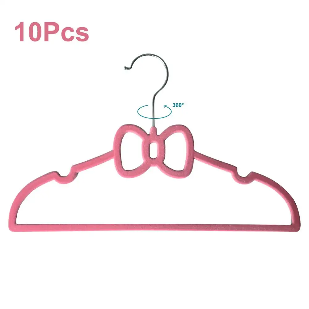 10pcs Flocking Girls Cute Hanger Butterfly Shape 360 Degree Rotating Stainless Steel Hook Can Be Bent Without Deformation