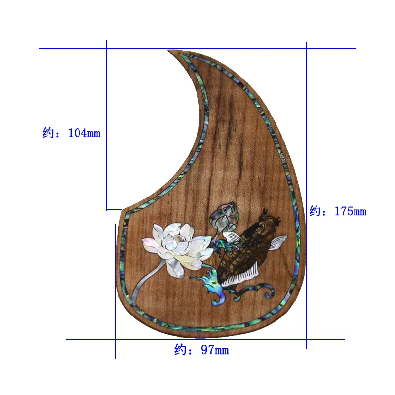 Acoustic Guitar Pickguard Maple inlaid with shell  Pattern Decorated Self-adhesive Pick Guard Sticker for Guitar Acc