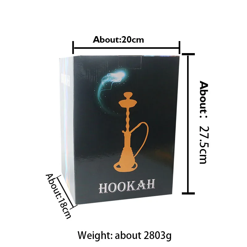 SY High Quality Glass Hookah Shisha Chicha Full Set With Silicone Hose Pipe For Smoking Shisha Narguile 3 Colors