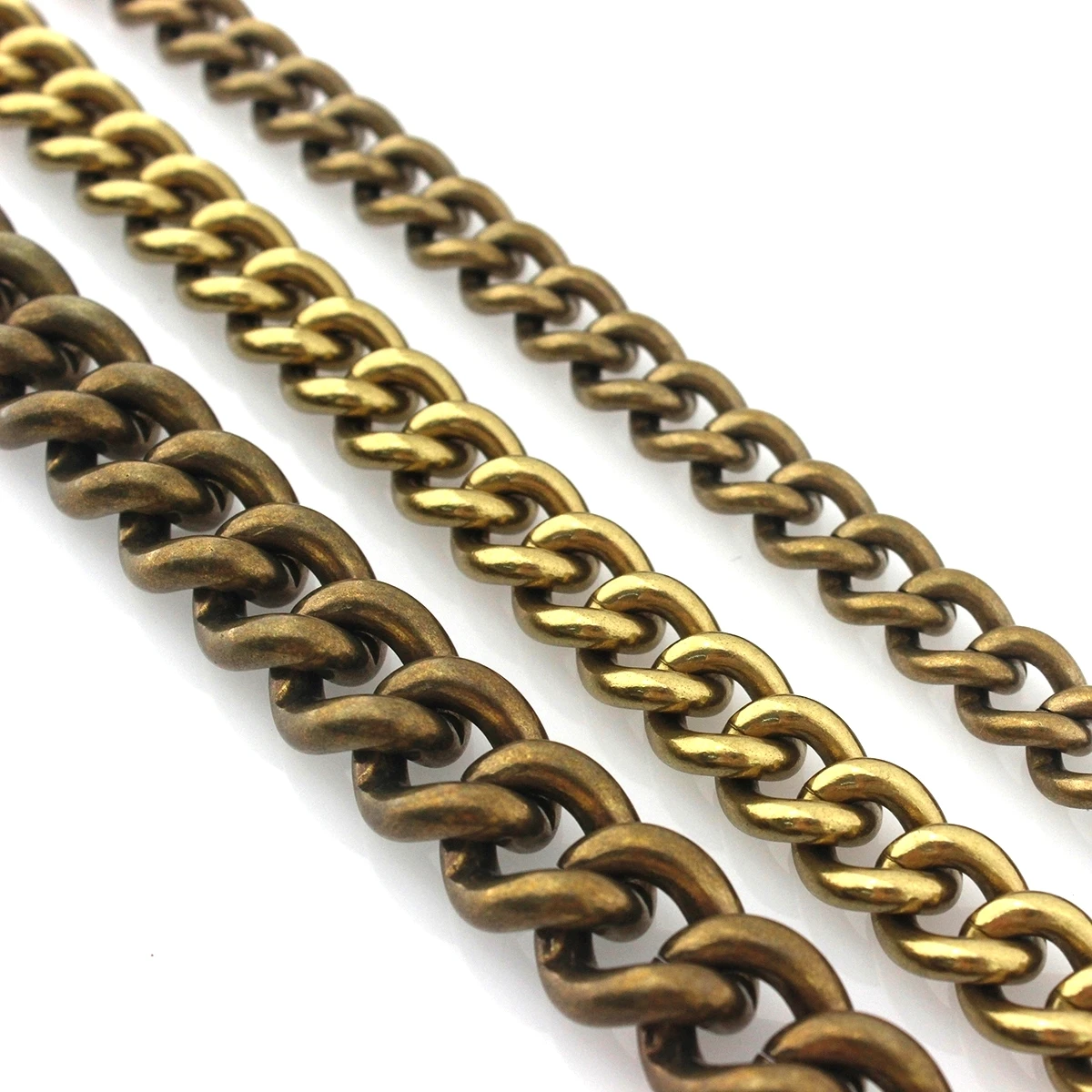 1 meter Solid brass Open curb Link Chain Necklace Wheat Chain 6/8/10mm none-polished Bags Straps Parts DIY Accessories