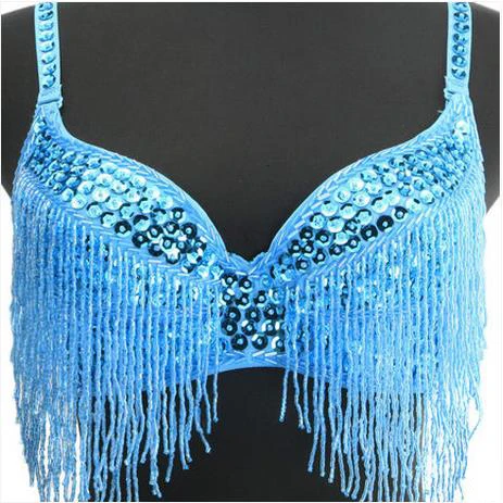 Belly dance costumes senior sexy sequins tassel beads belly dance bra for women belly dancing bra tops