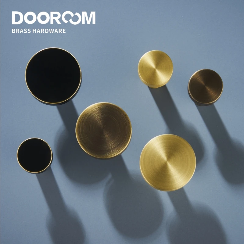 Dooroom — Poignées de porte et tiroirs en laiton, style américain, nordique et chinois, en doré, noir et bronze, accessoire rafraîchissant