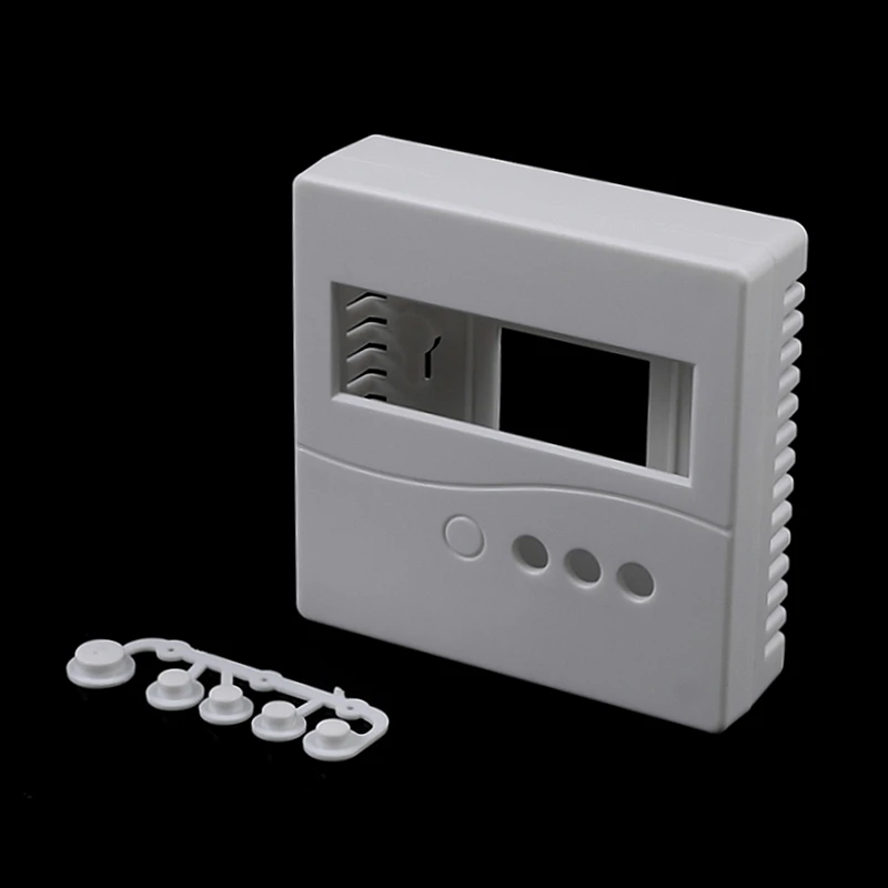 Caixa de plástico branca para teste, testador com botão, ideal para diy, lcd1602, 1 peça