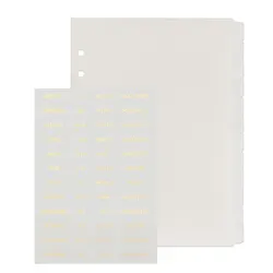 Neutral Foild Gold Stickers A5 Tabbed Divider Plasctic Book Dividers 12 Tabs Notebook 6 Hole Index Tabs Planner Divider Pages