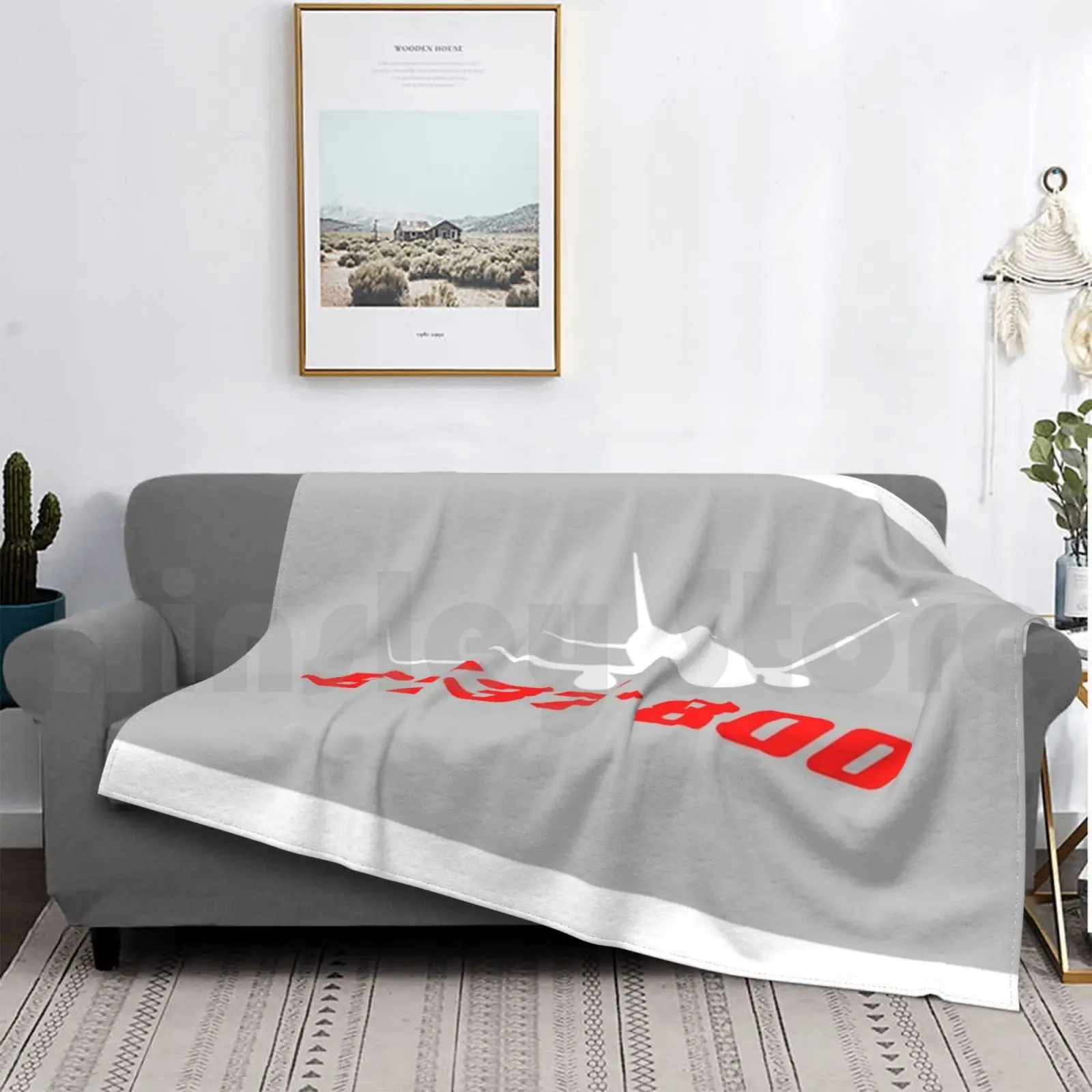 بوينغ 737-800 بطانية فضية موضة مخصصة 3116 خطر مصمم بطانية الصحة بوينغ 737 #3