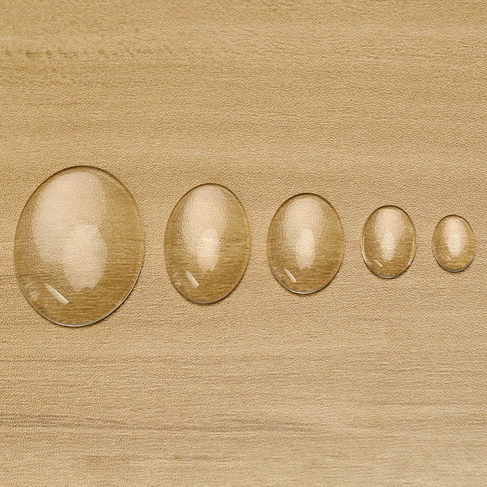 50pcs Clear Glass Cabochon For DIY Jewelry Making 10-25mm Round Oval Square Transparent Cameo Flat Back Patch Accessories