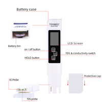 TDS Meter Digital Water Quality Tester Digital 0-14 PH Meter Tester 0-9990ppm TDS&EC LCD Water Purity PPM Aquarium Filter