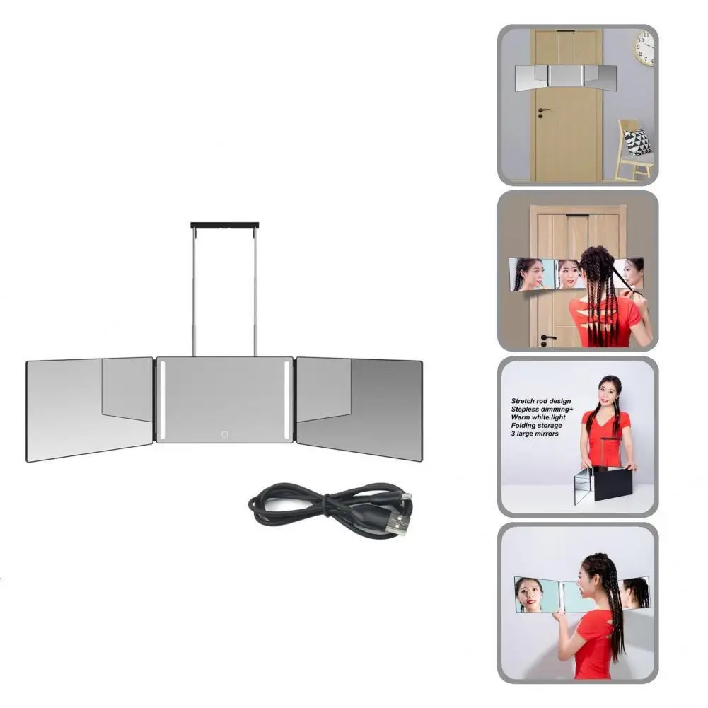 قص الشعر مرآة عالية الجودة الذاتي قص الشعر التصميم DIY بها بنفسك حلاقة أداة مصباح ليد عالية الاستقرار تصفيف الشعر مرآة