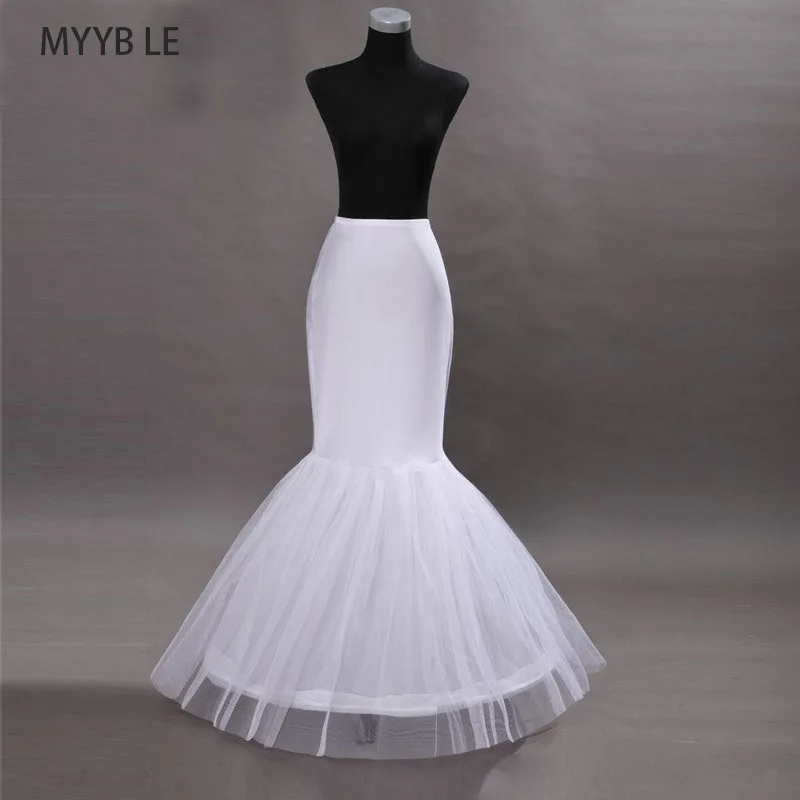 MYYBLE 2020ขายส่งนางเงือก Petticoat 1 Hoop กระดูกยืดหยุ่นชุดแต่งงาน Crinoline 2020เจ้าสาว Petticoat ราคาถูก