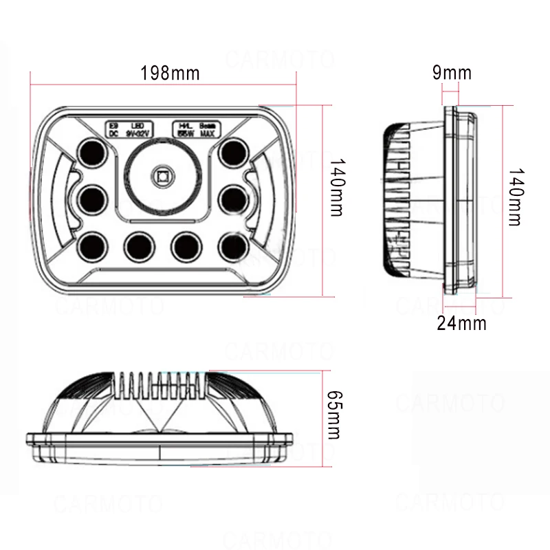 Square 5x7 6x7Inch LED Truck Headlights DRL Daytime Running Light Headlamps for Jeep Cheroke GMC for Ford Work Lighting lamp