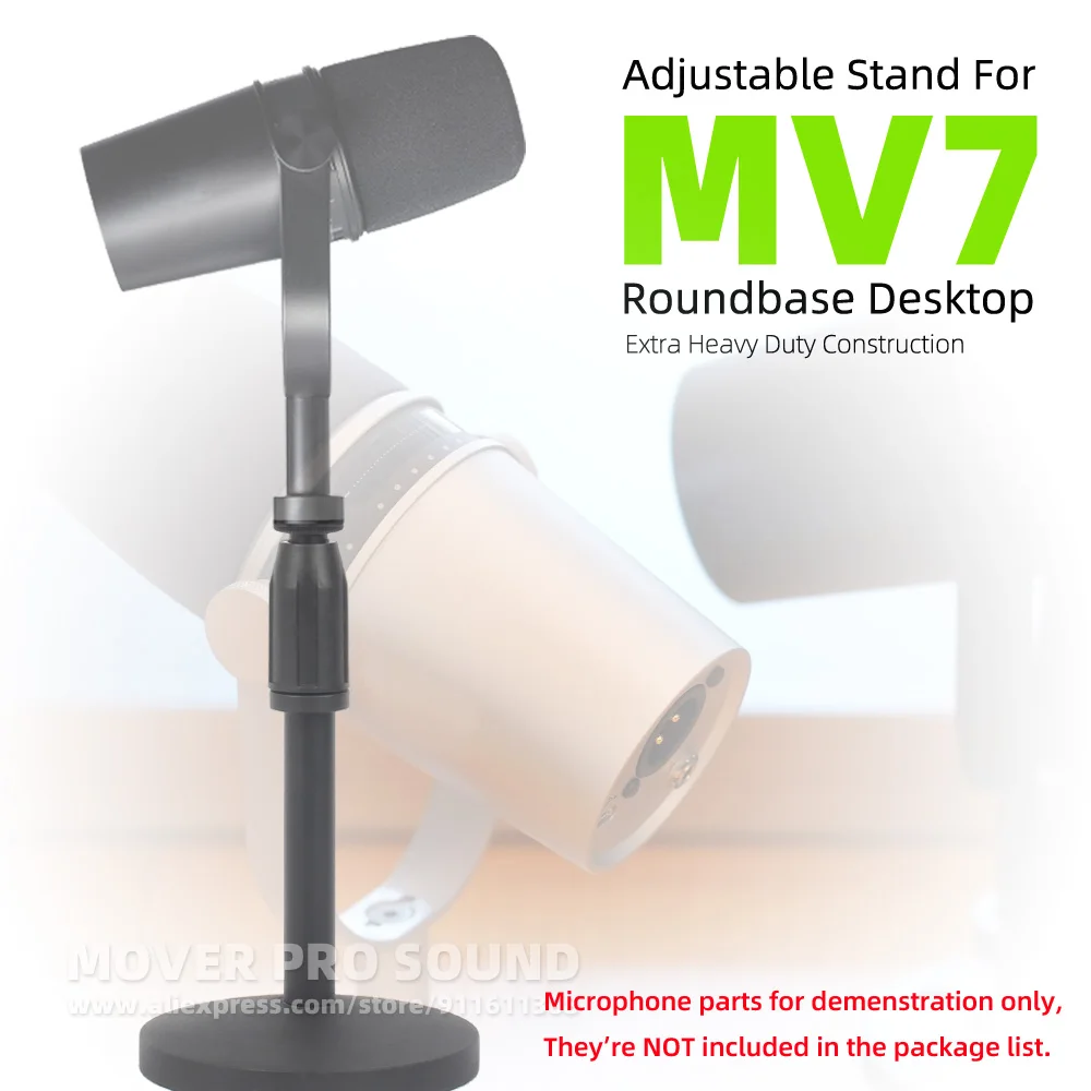 

Adjustable Height Table Desk Style Microphone Stand For SHURE MV7 MV 7 Mic Tabletop Extending Desktop Holder Boom Mount Bracket