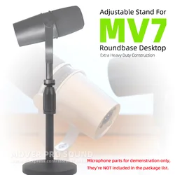 Adjustable Height Table Desk Microphone Stand Compatible With Shure MV7 MV 7 MV7x Mic Tabletop Desktop Holder Boom Mount Bracket