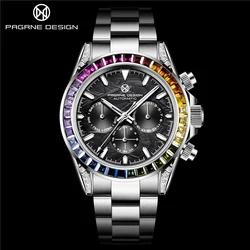 PAGRNE DESIGN Top Brand 40mm Men's Mechanical Wristwatch Stainless Steel 100M Waterproof Luxury Business Men's Automatic Watches