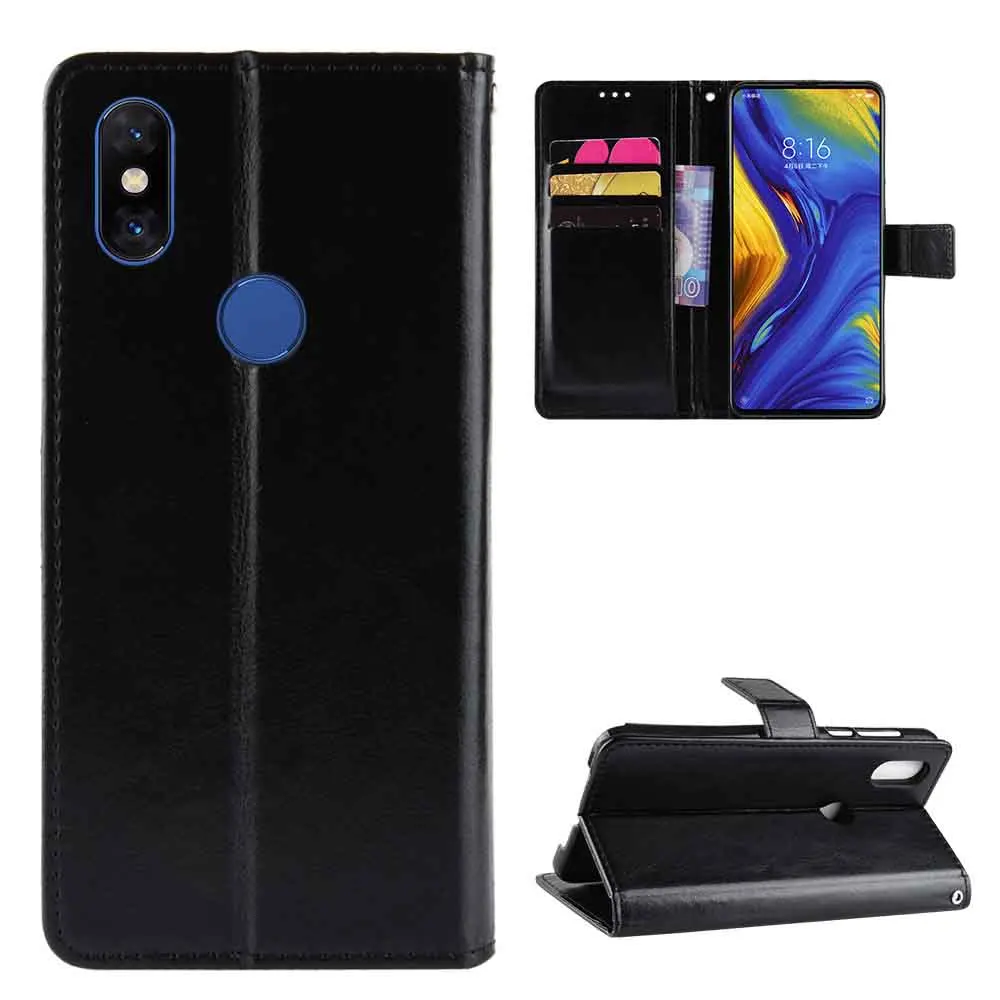 Leather phone case for Xiaomi mi MAX2 max 2 / MAX3 max 3 / MIX 3 mix3 back Cover Flip card wallet with stand Retro Coque