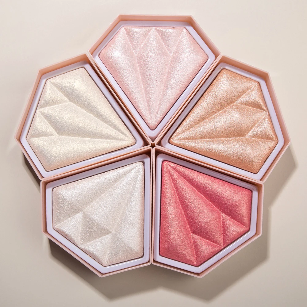 HANDAIYAN-بودرة كونتور للوجه متوهجة ، هايلايتر ، لوحة لامعة ، تسليط الضوء ، مستحضرات تجميل سطحية ، 5 ألوان