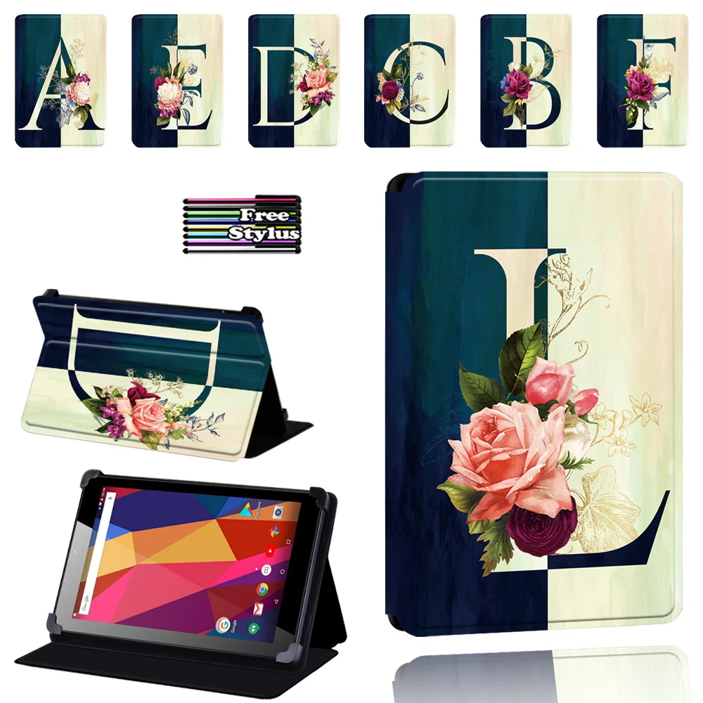 Universal Cover Case for Argos Alba 7 Inch / 8 Inch / 10 Inch Tablet Letter Pattern Anti-fall Folio Lightweight Protective Case