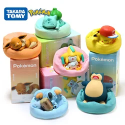 Genuine Pokemon Starry Dream Series Anime Figures With Plush Base Model Dolls Toy Pikachu Jirachi Eevee Komala Snorlax Kids Gift