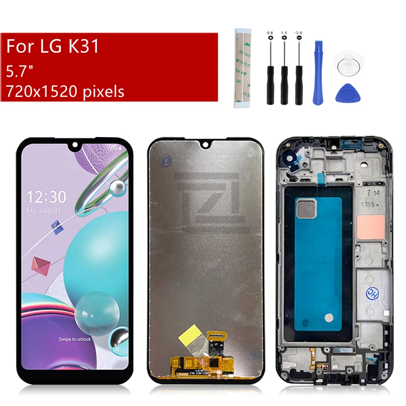 For LG K31 LCD Display Touch screen Digitizer Assembly LM-K300Q LMK300 LGL355DL With Frame Screen Replacement epair Parts 5.7