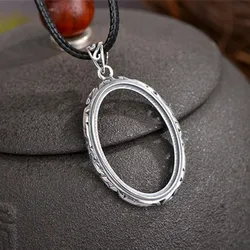 Pendant Blank (20x30mm Oval Blank) Antique Style Thai Sterling Silver Oval Cabochon Pendant Base