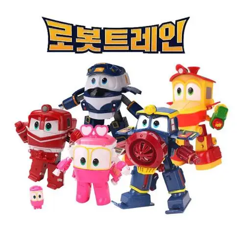 Robot Trains Transformation Kids Juguetes PVC RT Model Kay Alf Duck Figure Robot Car Family Anime Figure Toys for Boys