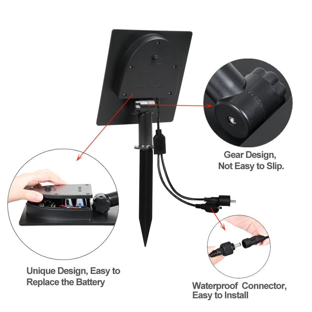 T-SUNRISE 방수 IP65 야외 정원 LED 태양광 조명, 초고휘도 정원 잔디 램프, 조경 스포트라이트