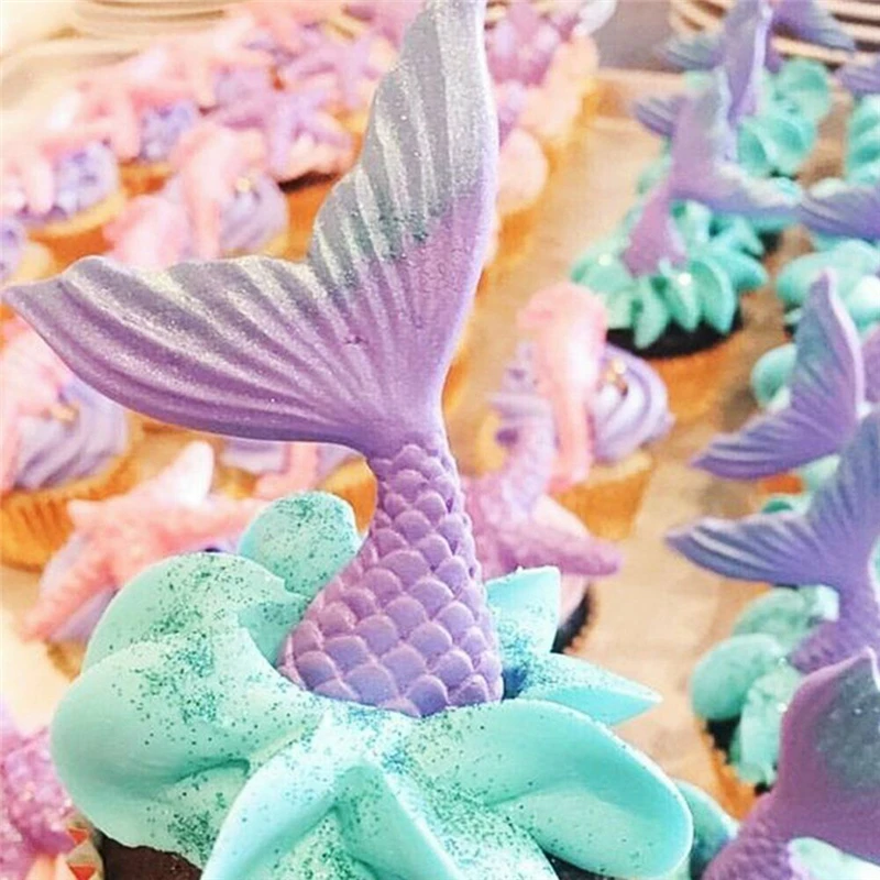 3D Mermaid Tail Mold Fondant Mould Silicone DIY Chocolate Cake Baking Mould Tool Decor Fondant Soap Molds