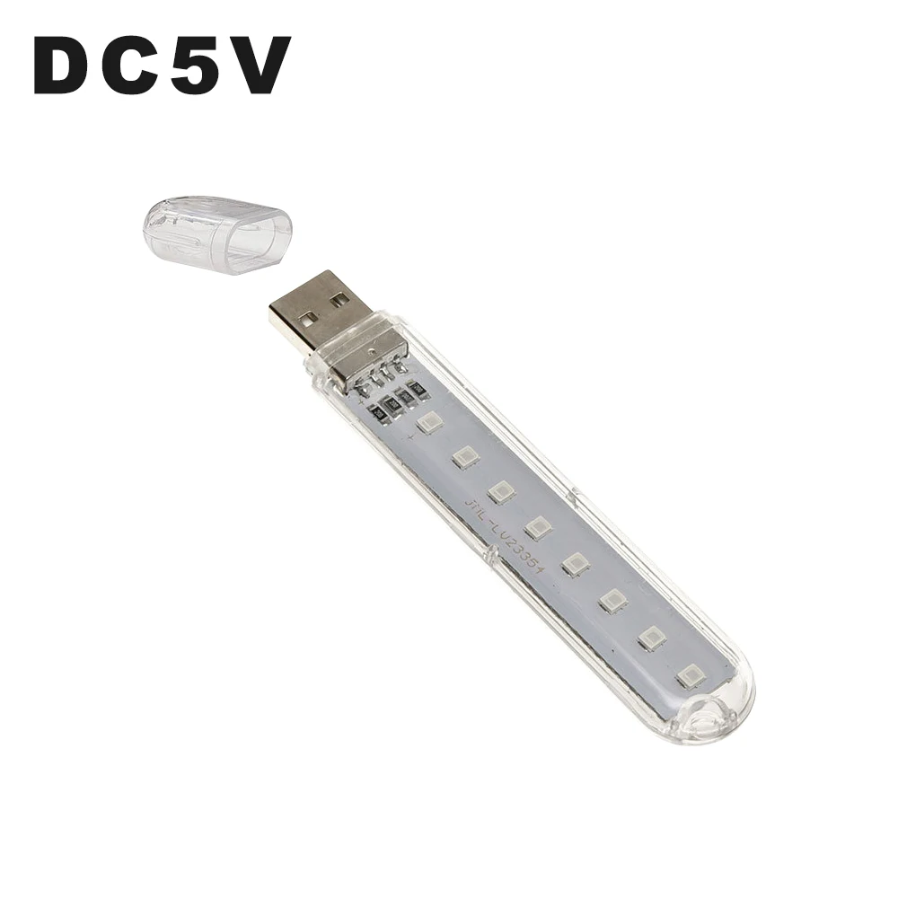 Lámpara Ultravioleta LED USB de onda corta, luces esterilizantes UVA portátiles, Mini lámpara de desinfección UV, luz germicida DC5V, 8LED