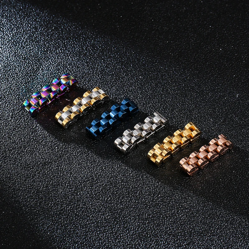 Stainless Steel Ring for Men Colorful Bike Chain Rings Women Stainless Steel 8mm Chain Link Finger Rings  Biker Cheap Jewelry