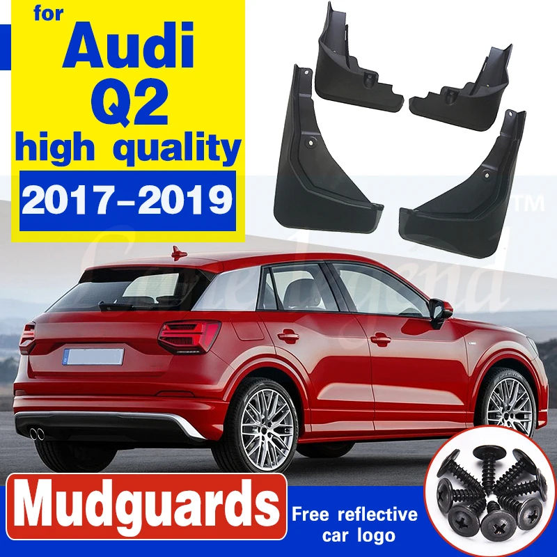 4Pcs Set for Audi Q2 2017 2018 2019 Car Mud Flaps Front Rear Mudguard Splash Guards Fender Mudflaps Flap Auto Accessories