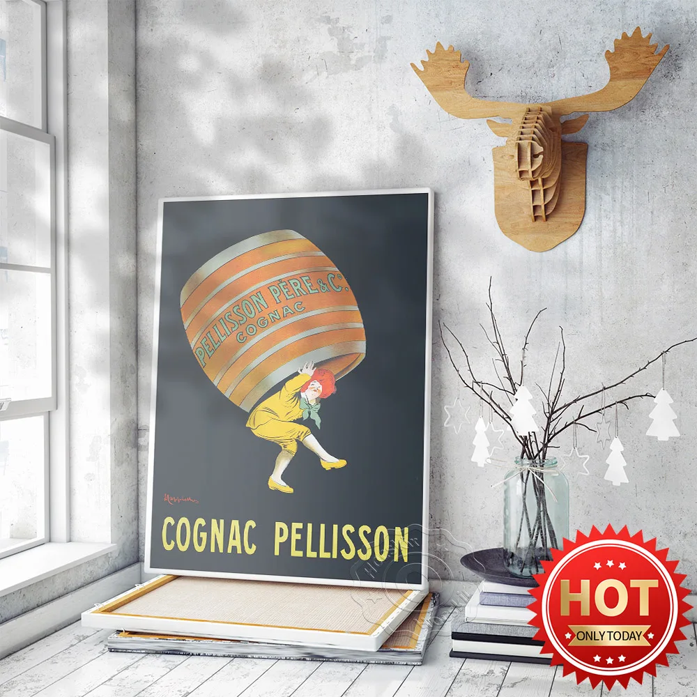 European Vintage Classic Advertising Poster,Leonetto Cappiello Cognac Pellisson Publicity Advertising Prints, Bar Pub Club Decor