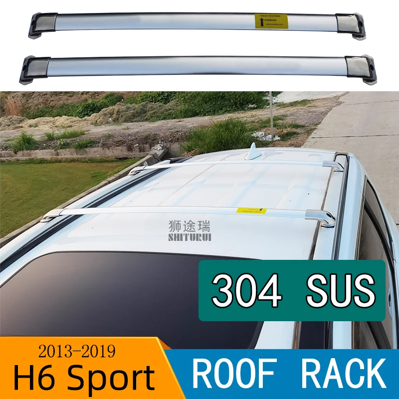 

for HAVAL H6 sport 2013-2019 roof bar car special aluminum alloy belt lock Led lamp Roof luggage sus 304 stainless steel
