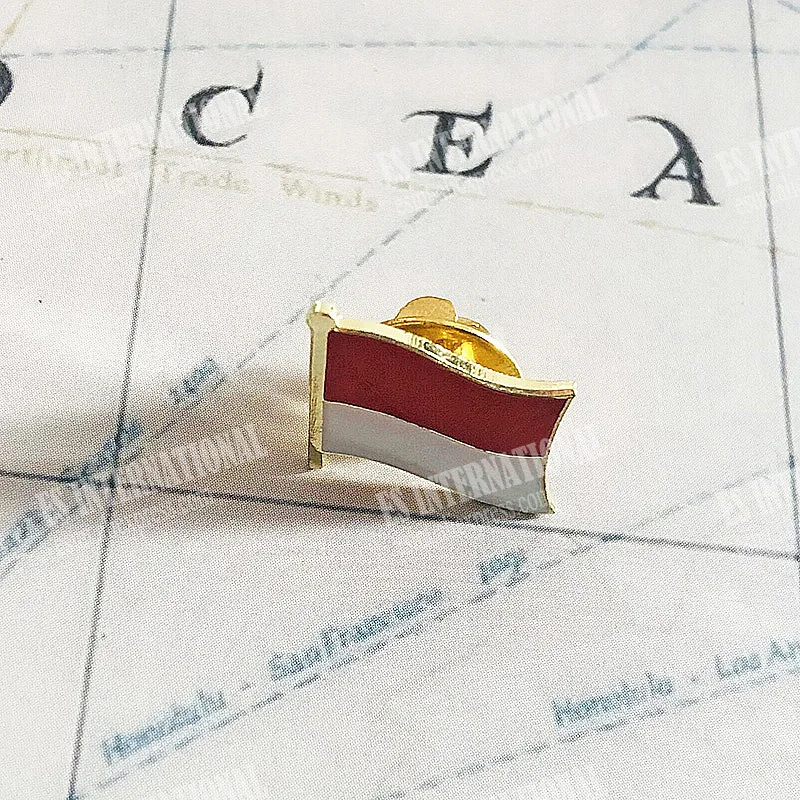 Monaco National Flag Lapel Pins Crystal Epoxy Metal Enamel Badge Paint Brooch Souvenir Suit  Personality  Commemorative  Gifts