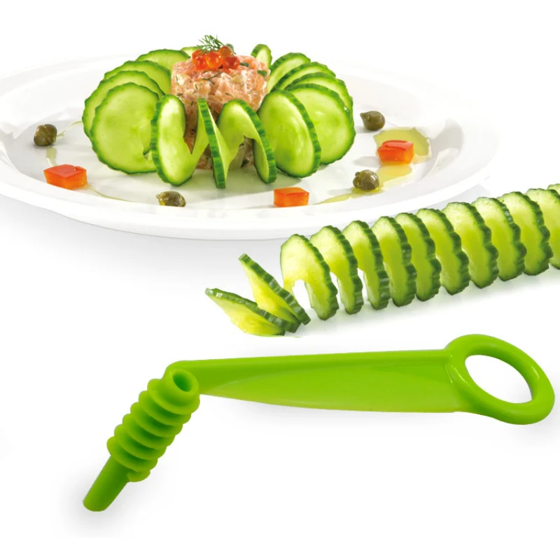 1Pc Random Color Manual Cucumber Spiral Slicer Fruit Vegetables Tools Spiral Cutter Slicer Kitchen Accessories Potato Carrot