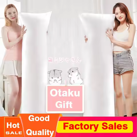 150x50cm Long Dakimakura Hugging Body Pillow Inner Anime Body Pillow Core White Pillow Interior Home Use Sleep Cushion Filling