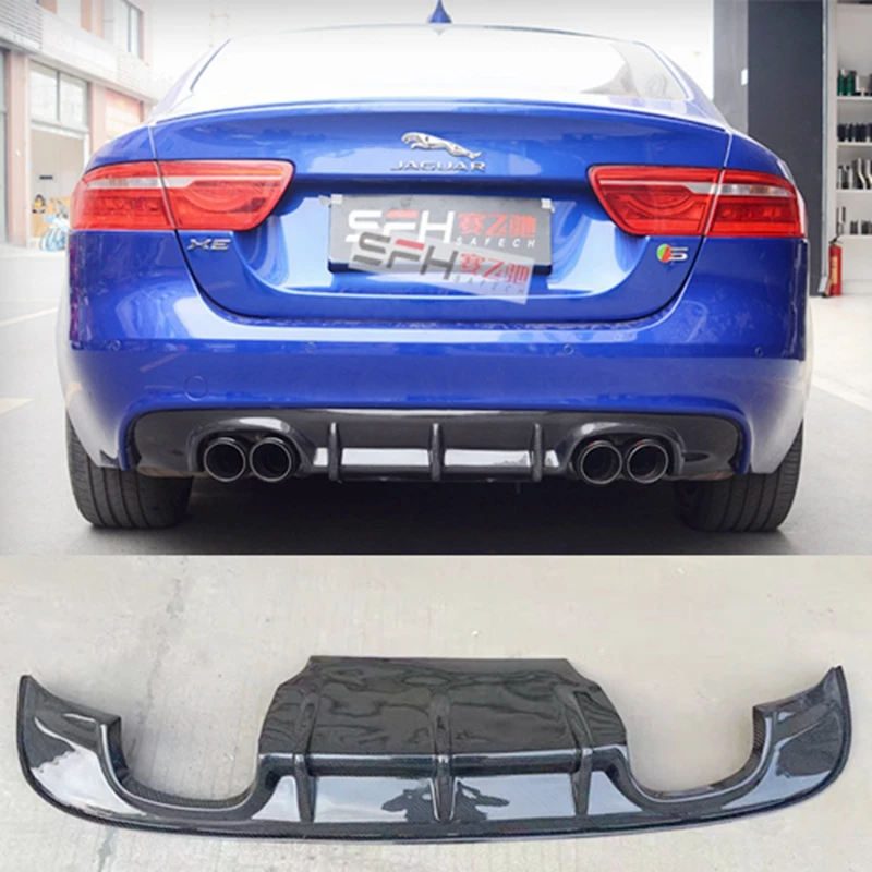 

Carbon Fiber Racing Rear Bumper Lip Diffuser For Jaguar XE Sedan 4-Door 2015 2016 2017 Car Bumper Apron Guard Plate