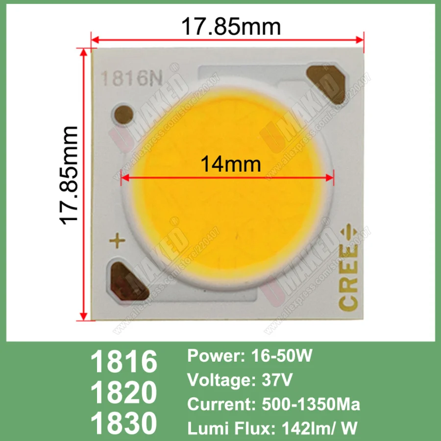 5PCS COB LED chip light-emitting Diode bridgelux 1304 1507 1512 1816 1820 LED cob high brightness DIY High-end shop track light