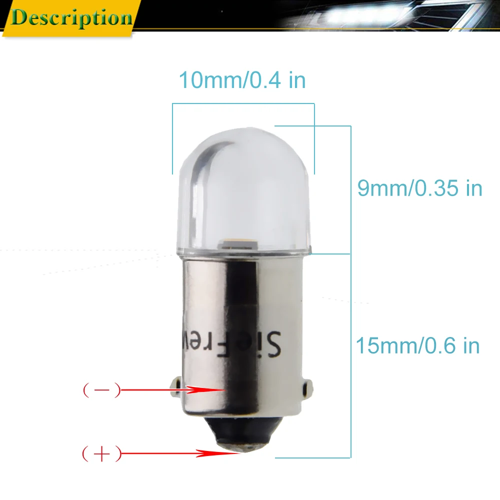 2X BA9S T4W BAX9S H6W BAY9S H21W BAW9S HY21W Car Led Light 2835 1SMD Auto Interior Dome Map Side Bulb Lamp Warm White 6V 12V 24V