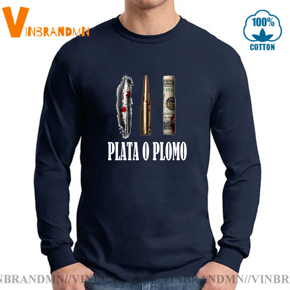 Silver or Lead T-shirts EL Patron Tops&Tees Popular classic TV Show Druger Plata O Plomo style T shirts Pablo Escobar tshirt