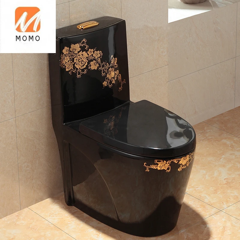 Color retro super swirl toilet European gold toilet ceramic water saving and odor proof black toiletBiological Toilet