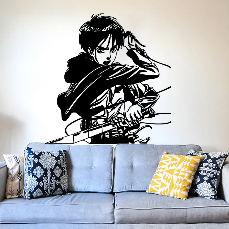 Anime Warrior Under The Moon Wall Decal At tack On Ti Tan Japan Manga Hero Wall Sticker for Kids Room Decor Vinyl Decals A346