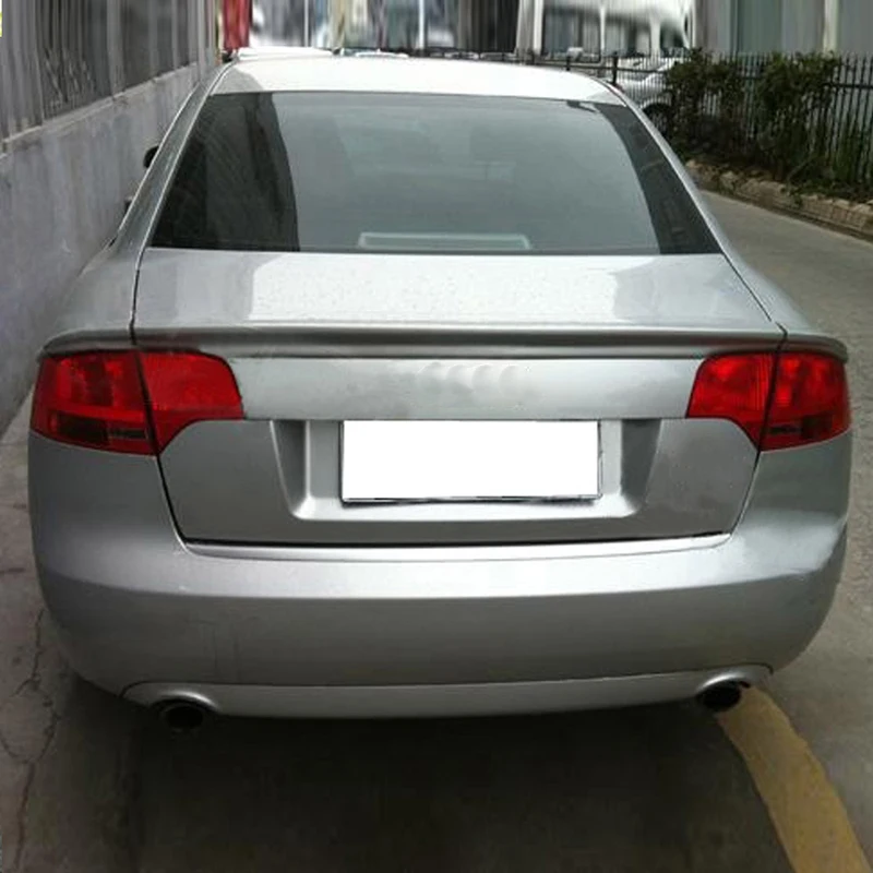 For Audi A4 B7 Improvement ABT Style Unpainted Primer PU Rear Trunk Spoiler Car Wing 3PCS 2005-2008