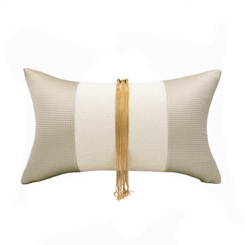 

Light Luxury Cushion Cover 30x50cm Gold Metal Stipes Sofa Waist Pillowcase Decorative Home Pillow Cover