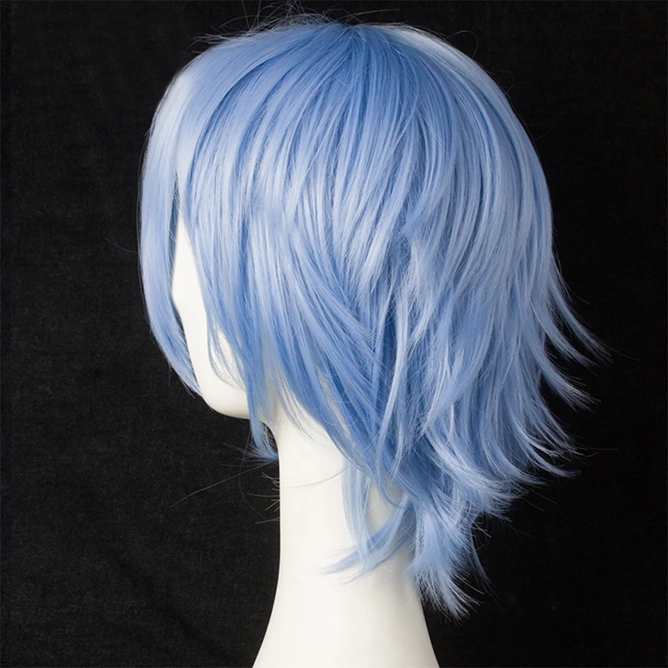 AILIADE สังเคราะห์สั้นตรง Wigs กับ Bangs สูงอุณหภูมิความต้านทาน Anime Party เครื่องแต่งกาย Cosplay วิกผมสำหรับผู้ชายและผู้หญิง