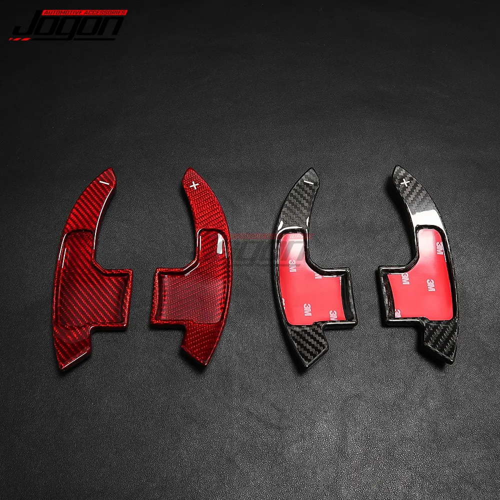 Real Carbon Fiber Car Interior Steering Wheel DSG Shift Shifter Paddle For Ford Mustang GT 2015 2016 2017 2018 2019+ Extension