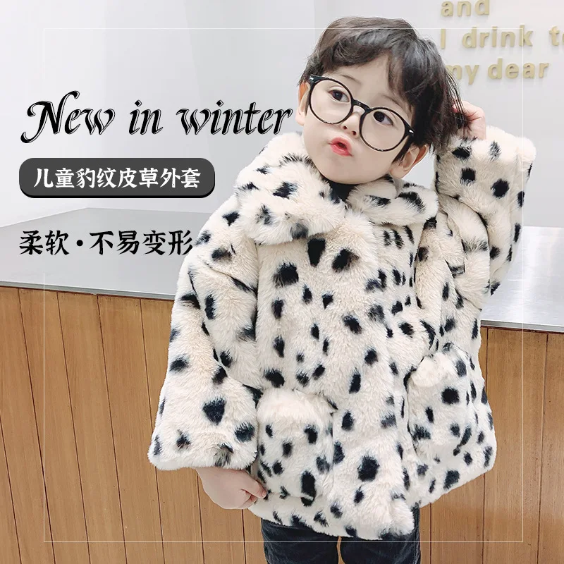 Children's Fur Boy's Winter Coat 2021 New Lmitation Rabbit Hair Kids's Baby Jacket Girl's Fur Coat Soft Overcoat CT097