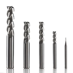 AL-3E AL-3EL 1-20mm solid carbide 3 flute flattened end mill with straight shank cnc milling cutter high precision