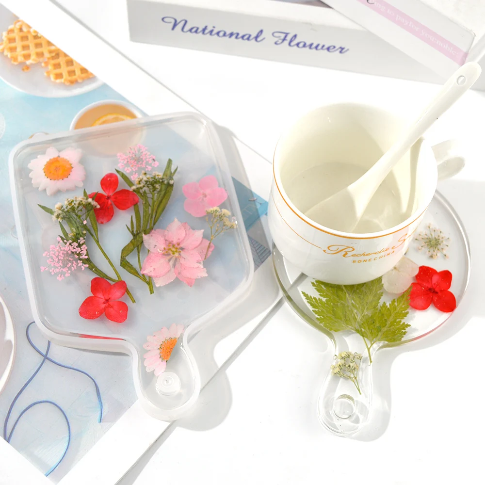 Handle Coaster Resin Molds Plate Molde Silicona Fruit Disc Tray Silikon Form Transparent Flexible Resine Epoxy Moule