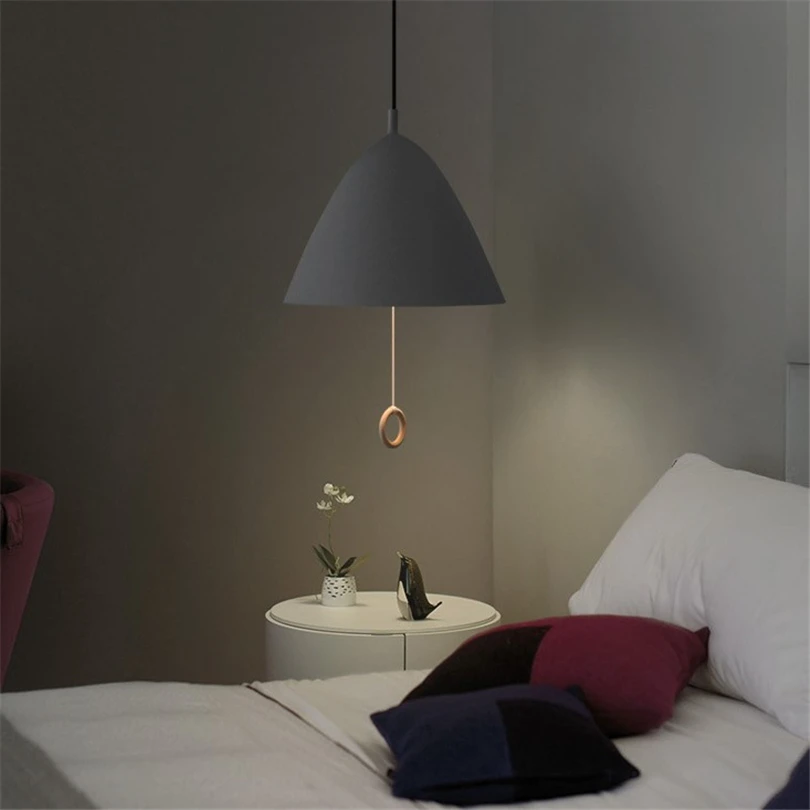 Designer Pendant Light Hangingsimple Macaron Restaurant Dinning Room Lights Bedroom Bedside Lamp Pull Switch Light Fixtures E27